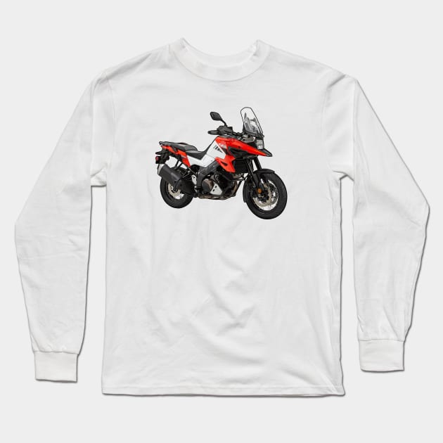 V Strom 1050XT Bike Illustration Long Sleeve T-Shirt by KAM Std